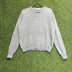 Vintage Moores Finest Cashmere Sweater Mens 44 Medium Grey V Neck 90s